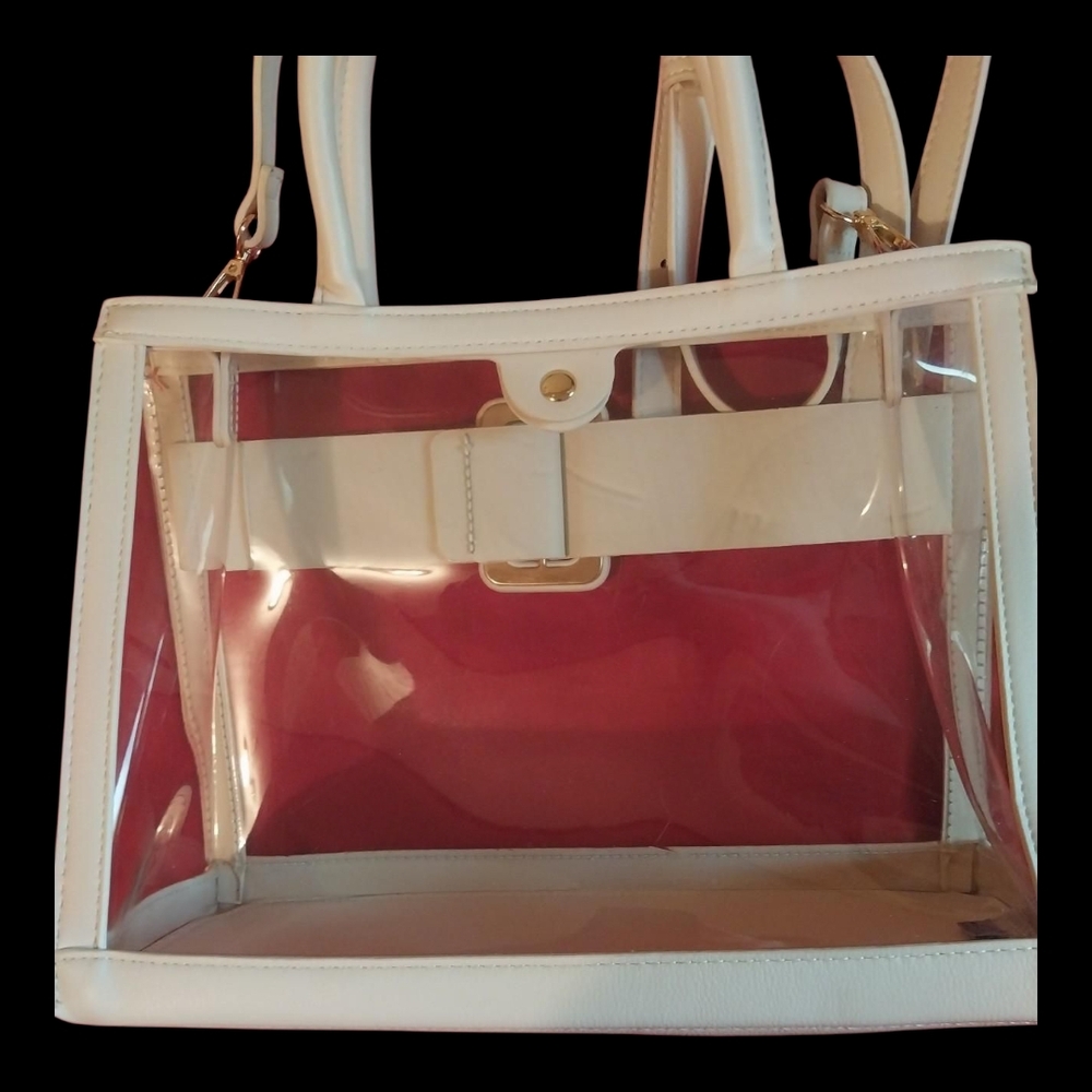 Source Unknown White Clear Tote with Buckle Detail - Picture 11 of 13